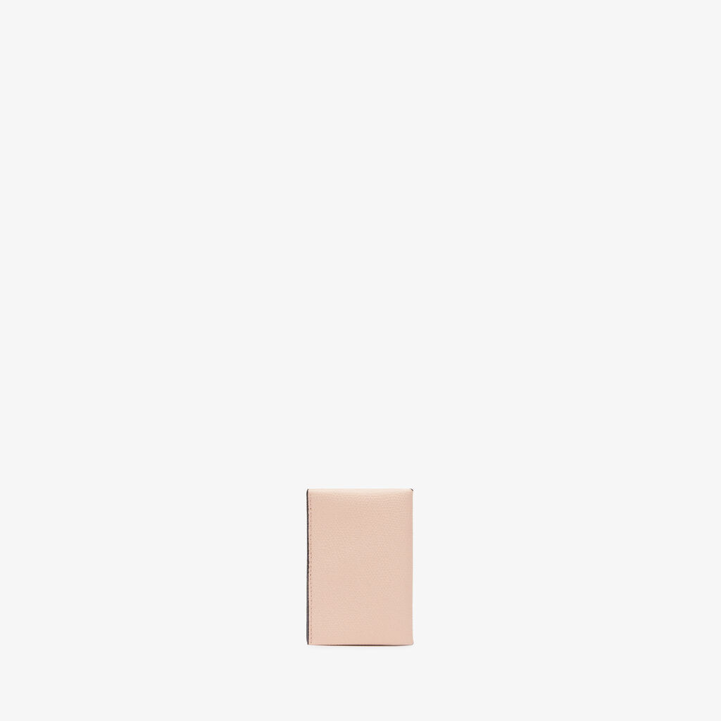 Card Case with Button - Bonne Mine Pink/Black - Vitello VS - Valextra - 3