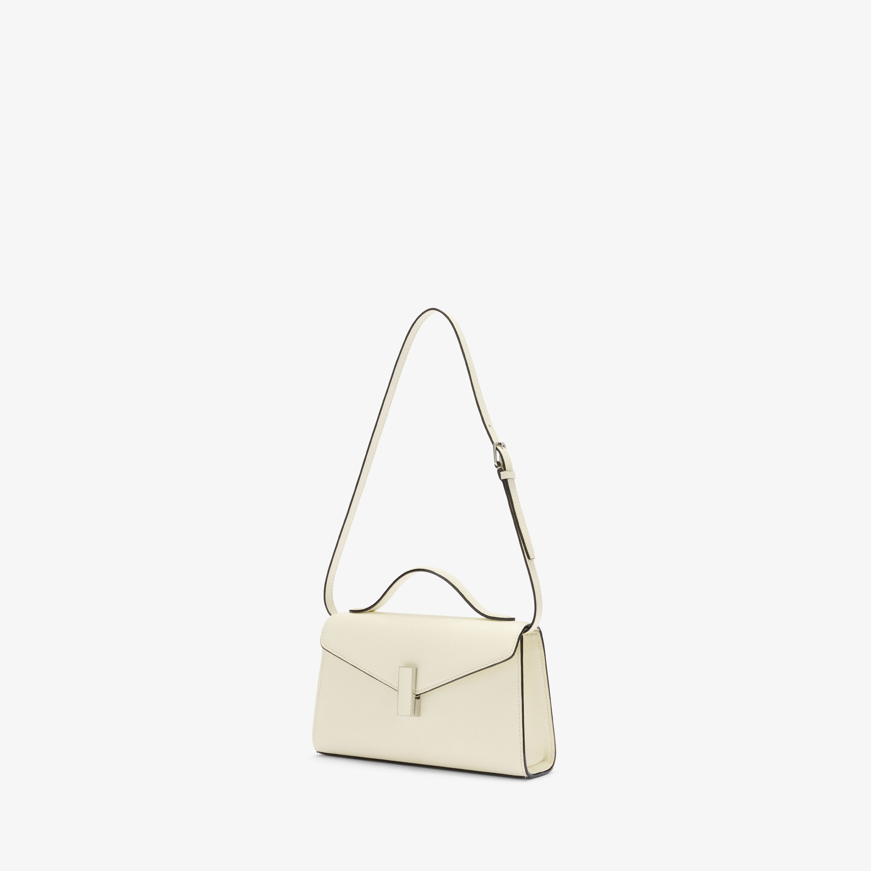 美品　OHGA VALERRIE ホワイト Women's White Luxury Leather Iside Tìn Top Handle Bag | Valextra
