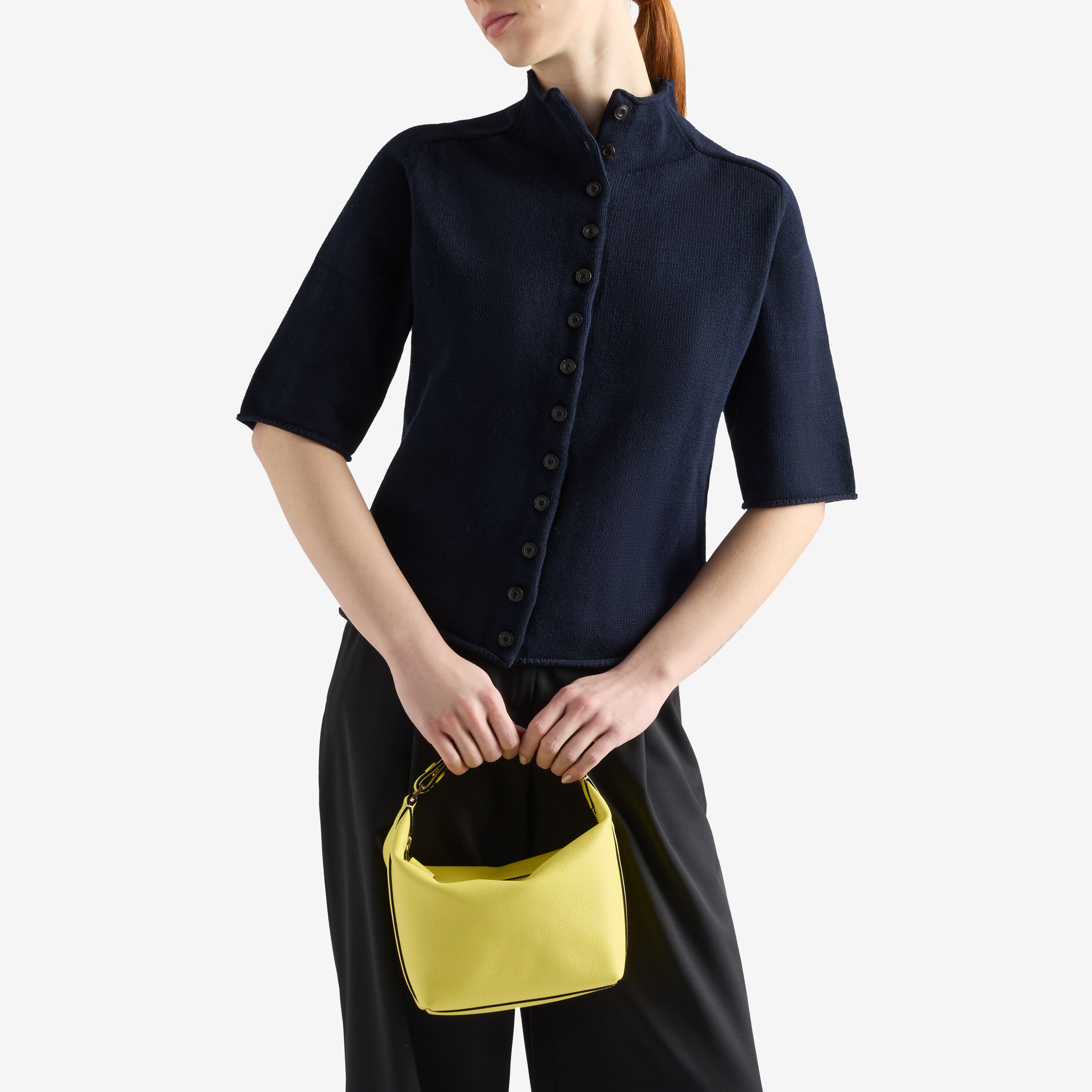 Yellow Leather Luxury Mochi Top Handle Mini Bag | Valextra