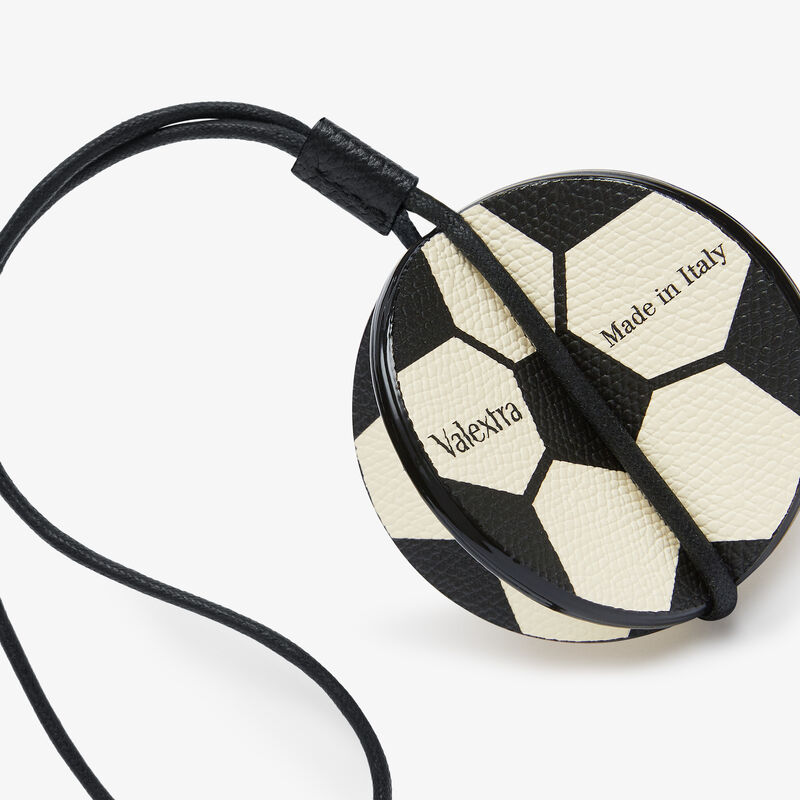 Soccer ball Charm - Pergamena White/Black - Millepunte calf leather - Valextra - 3