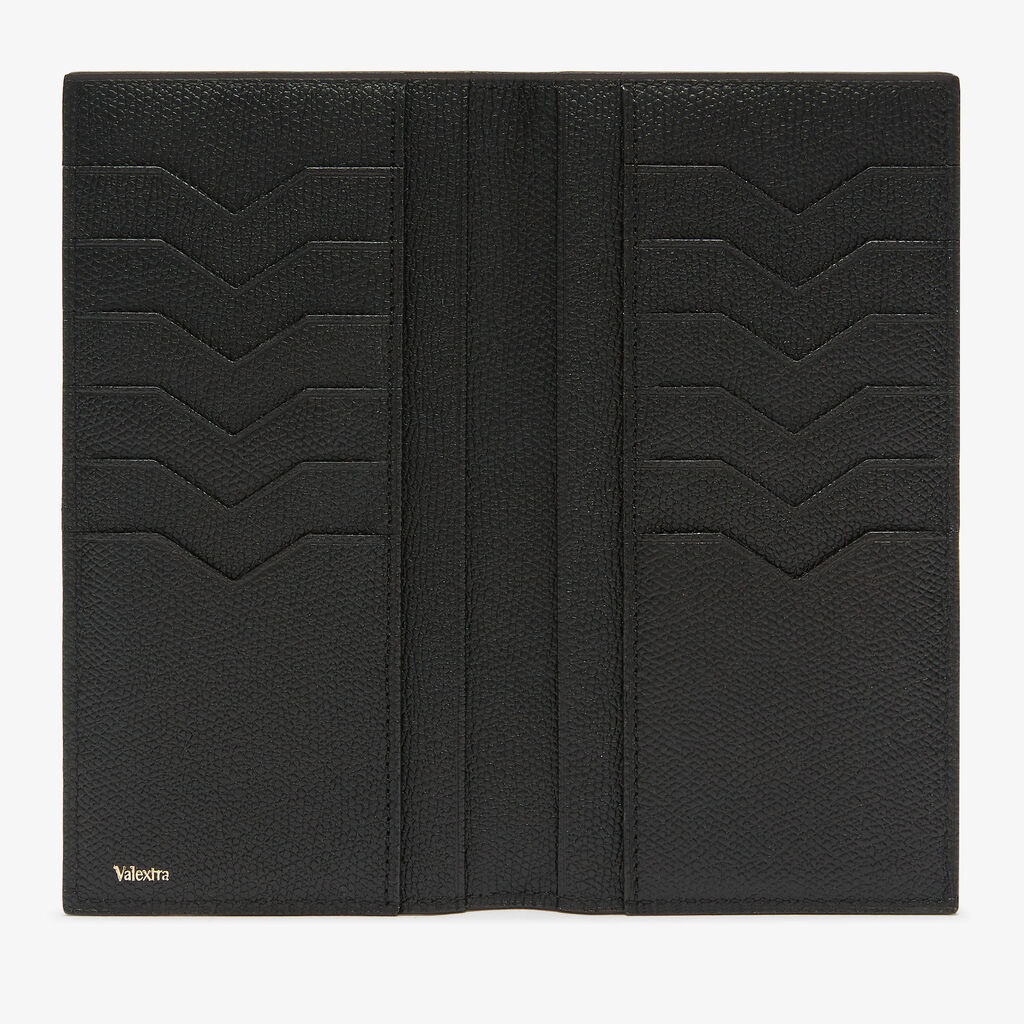 Portafoglio Verticale Bifold 12 Carte Di Credito - Nero - Vitello VS - Valextra - 4