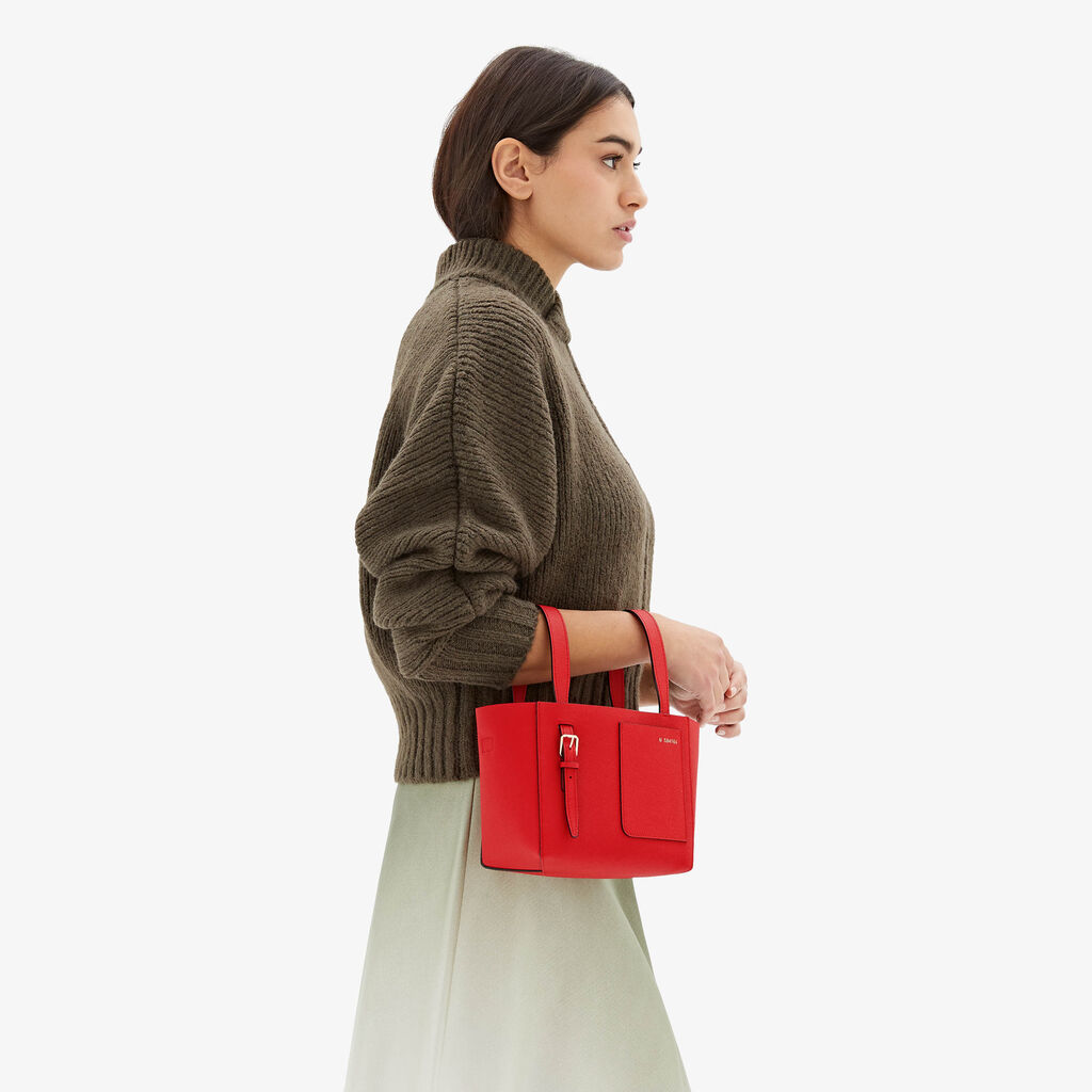 Soft Bucket Micro bag - Crimson Red - Vitello VS - Valextra - 2