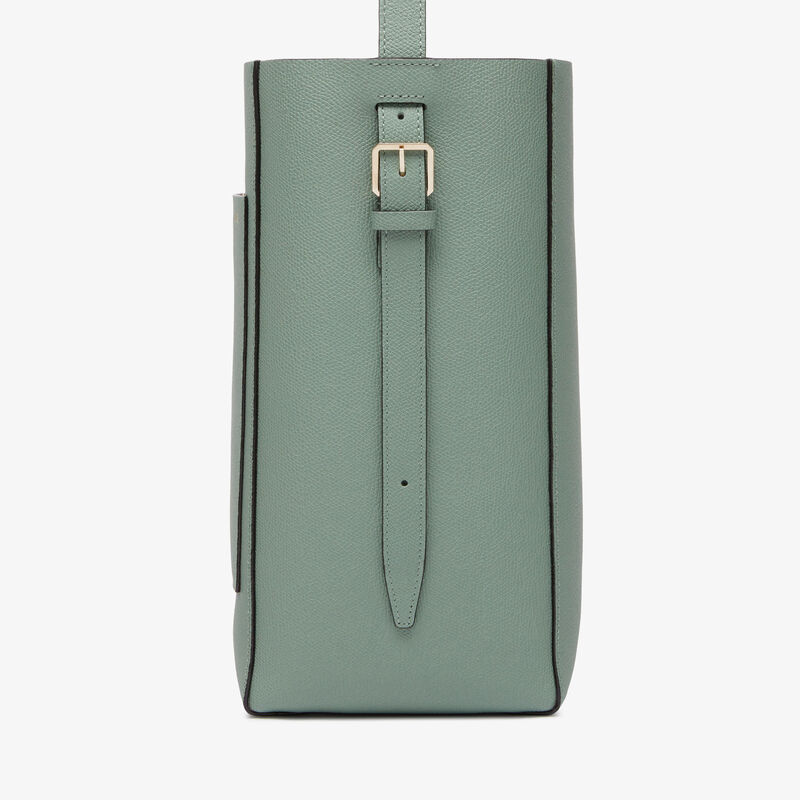 Soft Bucket Medium Bag - Eucalyptus Green - Millepunte calf leather - Valextra - 4