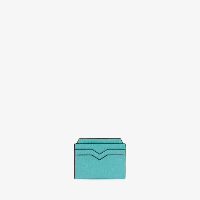 4CC Card Case - Ocean Blue - Millepunte calf leather - Valextra - 4
