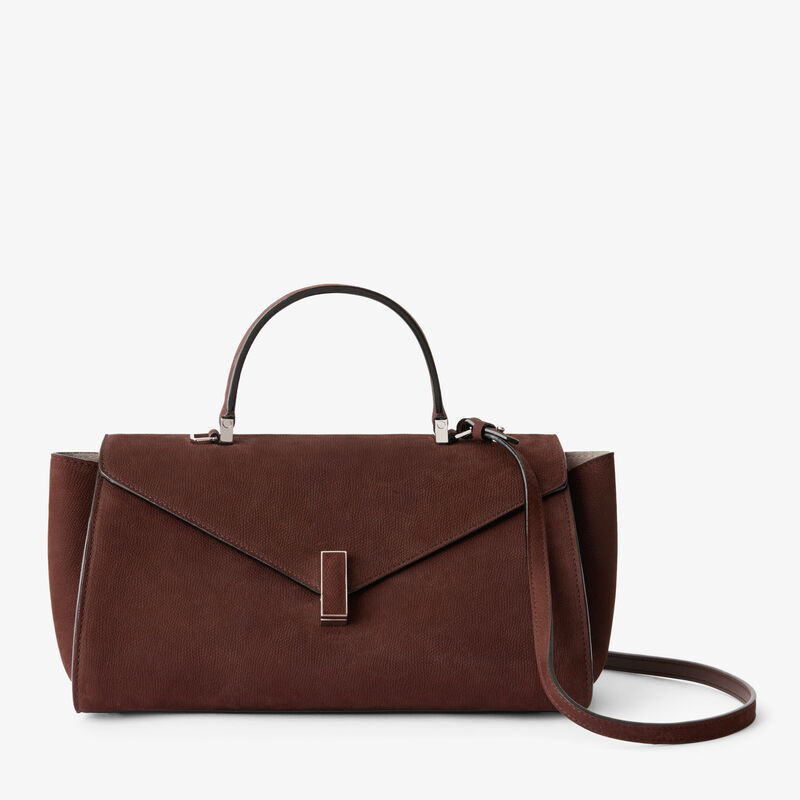 Iside Editor Senso Top Handle Medium Bag - Chocolate Brown - Vitello Millepunte Nabuk - Valextra - 1