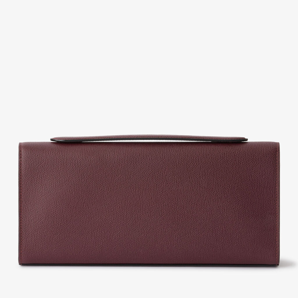 Iside Clutch - Claret Red - Millepunte calf leather - Valextra - 6