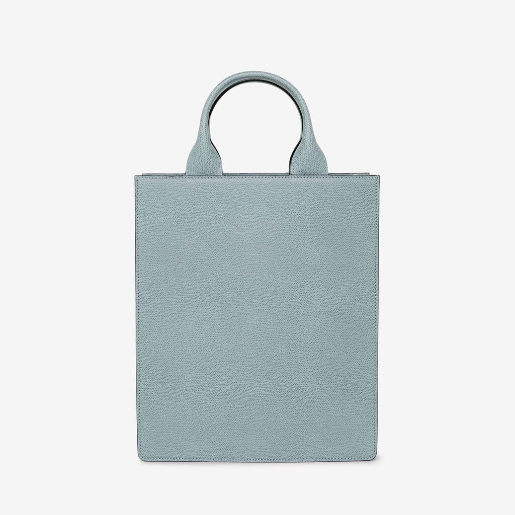 Boxy top handle mini bag - Smokey Blue - Vitello VS - Valextra - 5