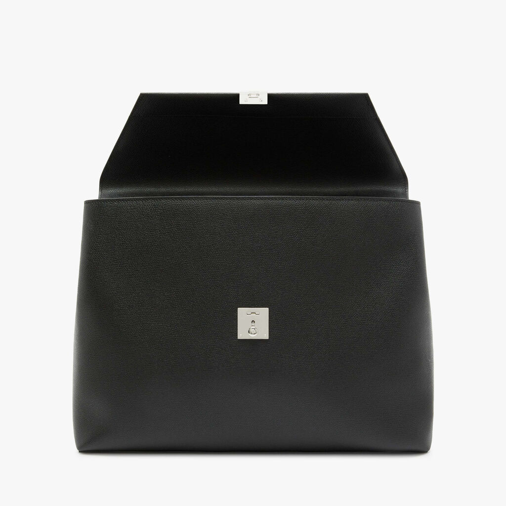 Avietta Briefcase with Flap 24h - Black - Vitello VS - Valextra - 7