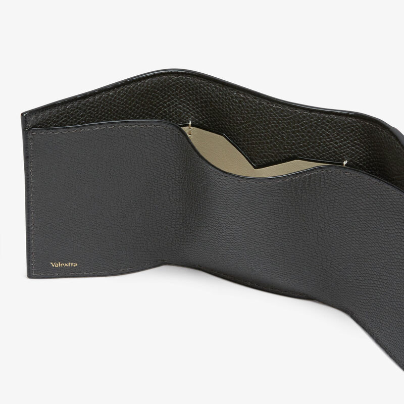 Small Wallet With Coin Holder - Smokey Grey - Millepunte calf leather - Valextra - 3