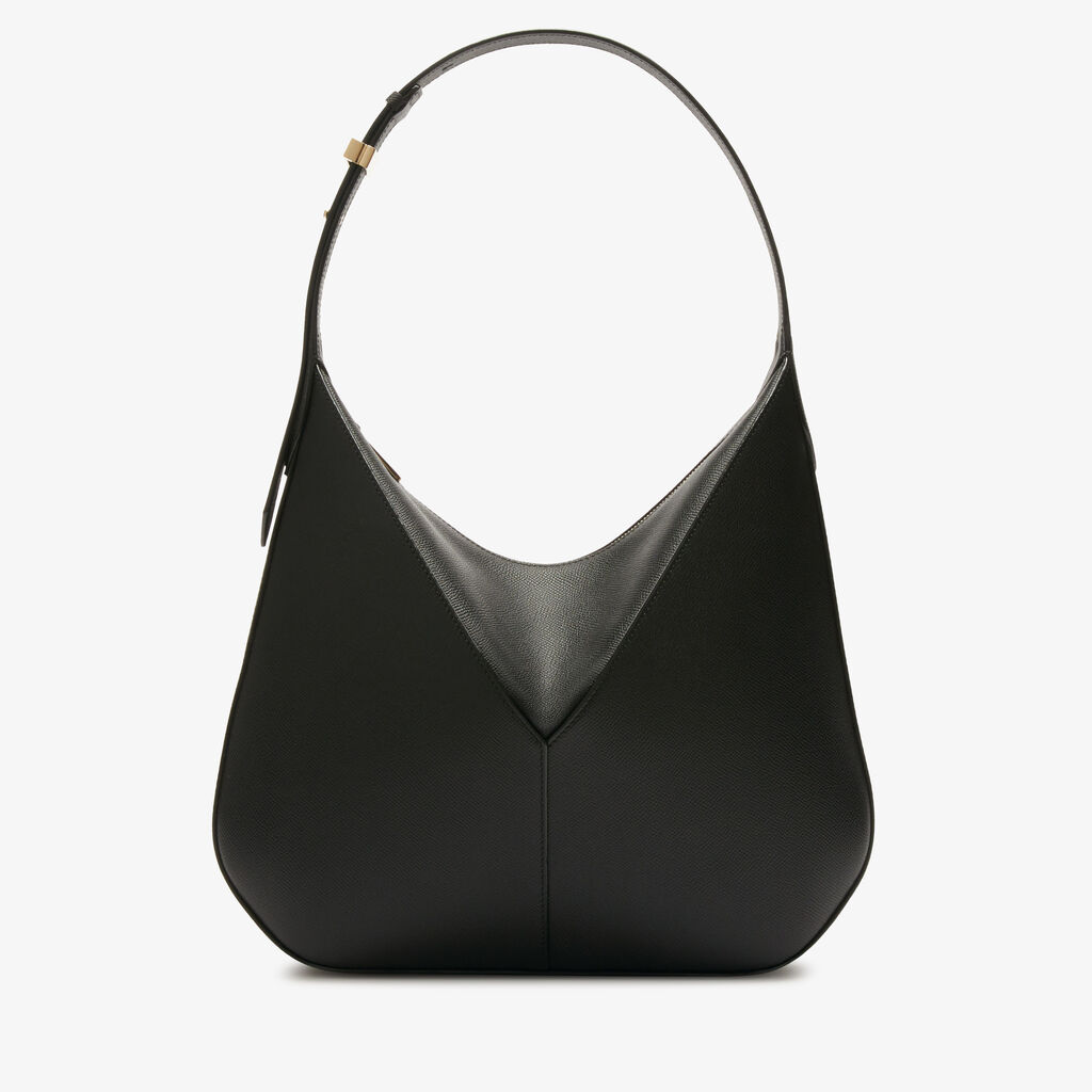 ViVi Hobo Bag - Black - Vitello Millepunte Soft - Valextra - 1