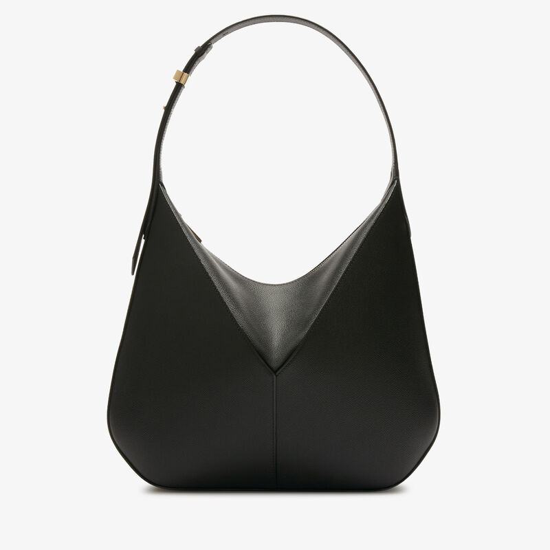 ViVi Hobo Medium Bag - Black - Millepunte Soft calf leather - Valextra - 1