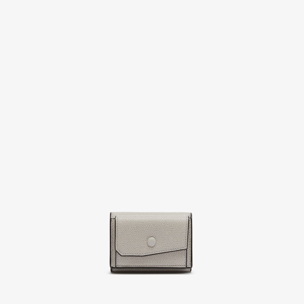 Small Wallet With Coin Holder - Ash Grey - Vitello VS - Valextra - 1