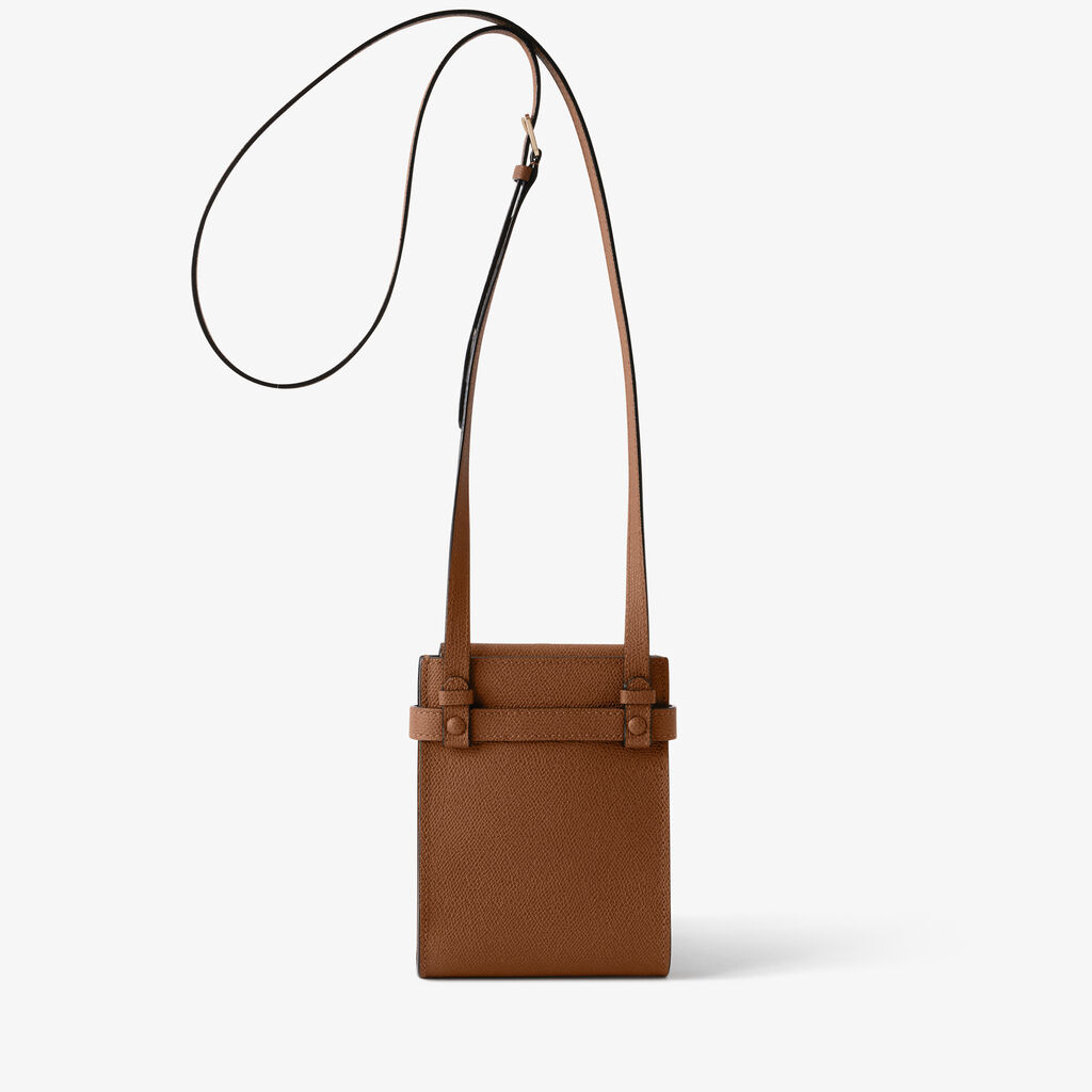 Brera B-Tracollina slim Crossbody micro bag - Chocolate Brown - Vitello VS - Valextra - 5