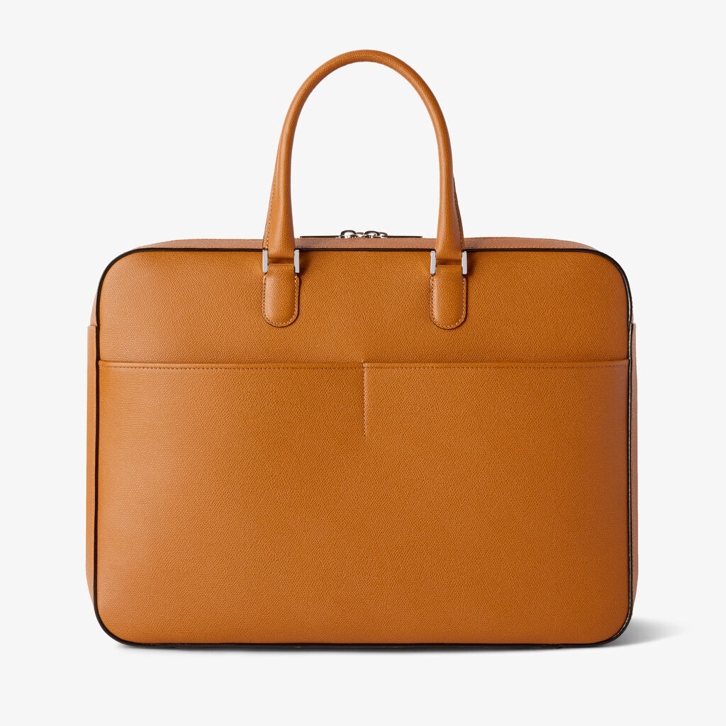 Avietta Travel Bag Two Chambers - Havana Brown - Millepunte calf leather - Valextra - 5