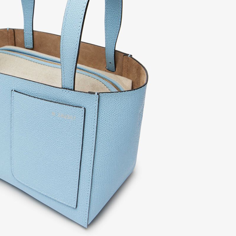 Soft Bucket Micro Bag - Cerulean Blue - Millepunte calf leather - Valextra - 3