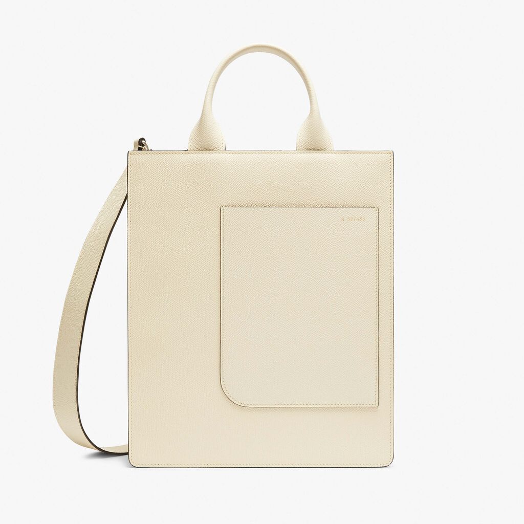 Borsa a mano Boxy Mini - Bianco Pergamena - Vitello VS - Valextra - 1