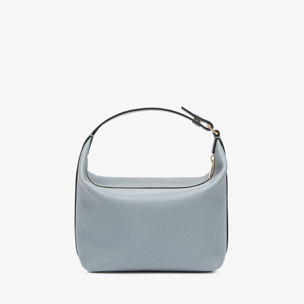 Mochi Top Handle Mini Bag - Niagara Blue - Vitello Millepunte Soft - Valextra - 6