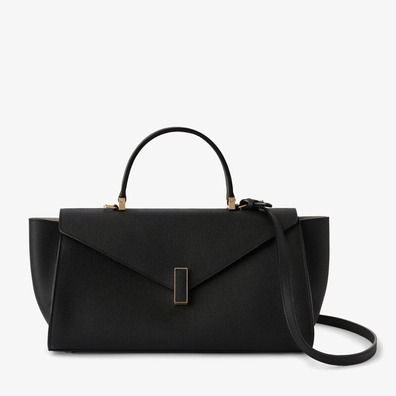 Iside Editor Top Handle Medium Bag - Black - Millepunte Soft calf leather - Valextra - 1