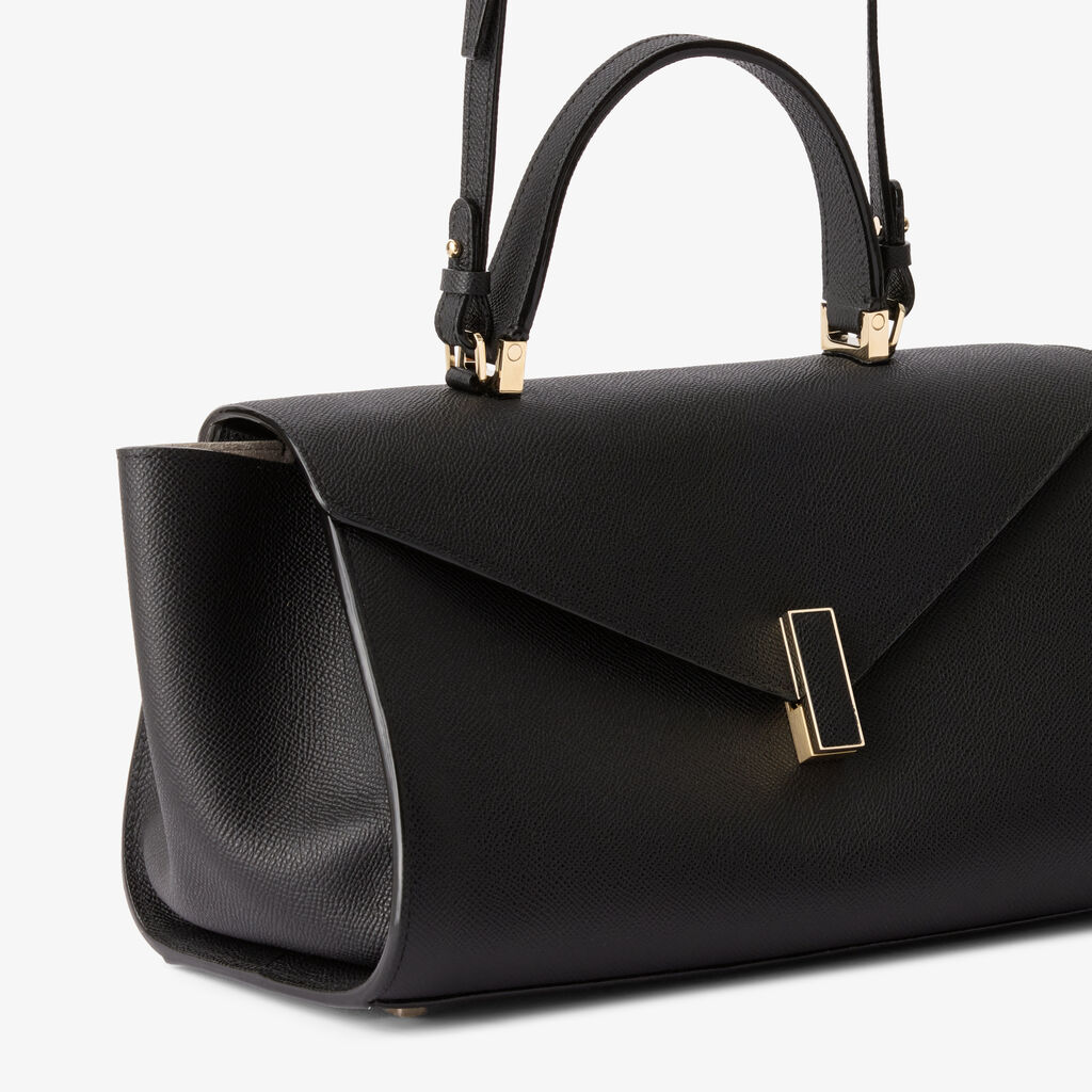 Iside Editor Top Handle Medium Bag - Black - Millepunte Soft calf leather - Valextra - 4