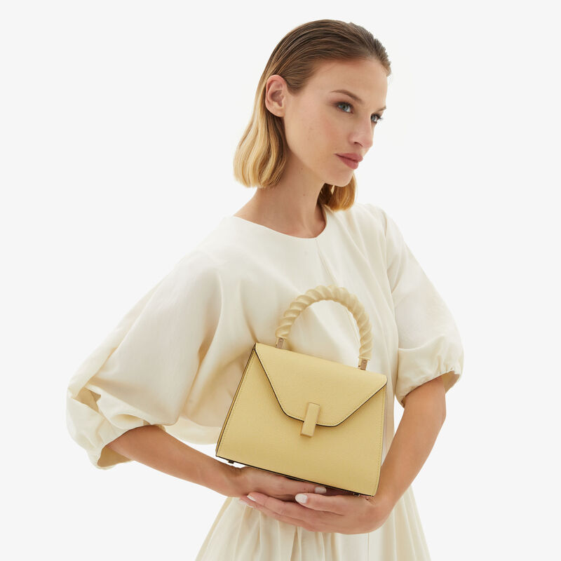 Iside Twirl Top Handle Mini Bag - Vanilla Yellow - Millepunte calf leather - Valextra - 2