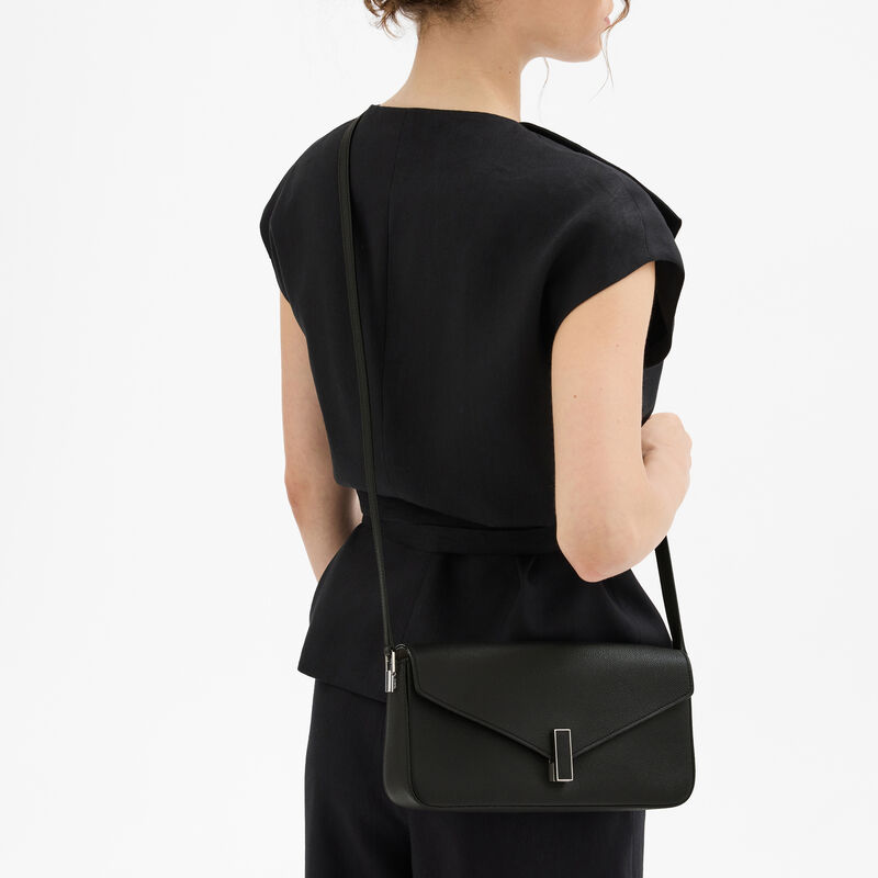 Iside Shoulder Bag - Black - Millepunte calf leather - Valextra - 3