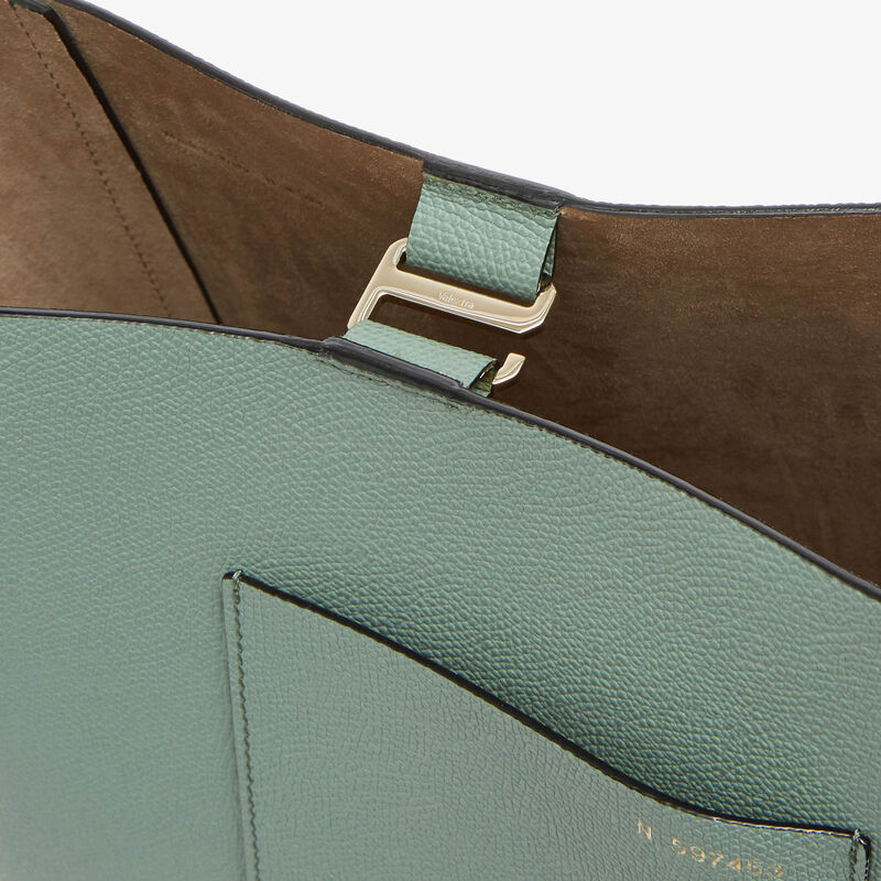 Soft Bucket Mini Bag - Eucalyptus Green - Millepunte calf leather - Valextra - 5