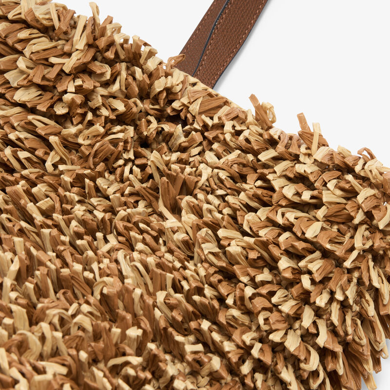 Wavy Raffia Tote Bag -  - Tessuto Punto Pelliccia/Vitello VS - Valextra - 5