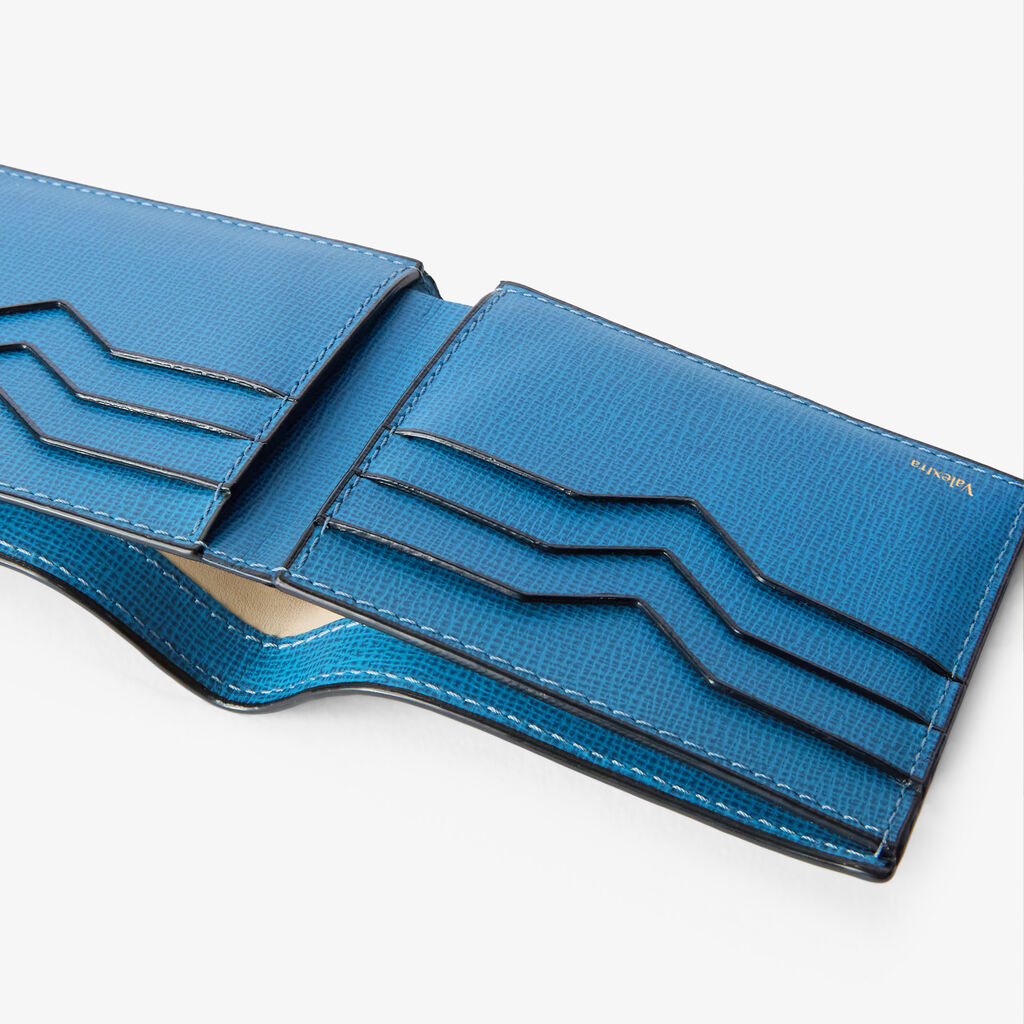 Bifold Wallet 6 Cc - Cobalt Blue - Pav&egrave; calf leather - Valextra - 2