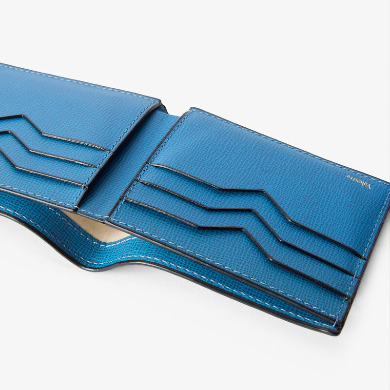 Bifold Wallet 6 Cc - Cobalt Blue - Pav&egrave; calf leather - Valextra - 2