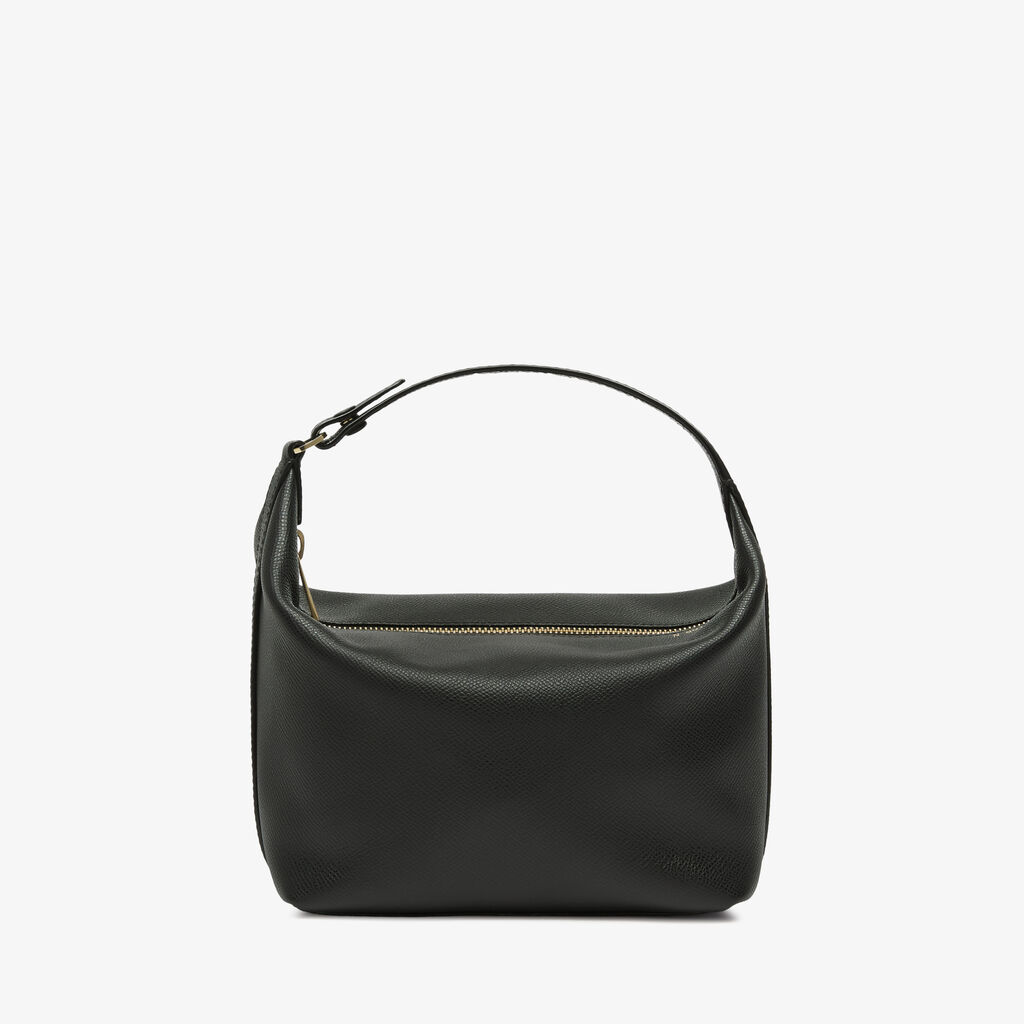 Mochi Top Handle Mini Bag - Black - Vitello Millepunte Soft - Valextra - 1
