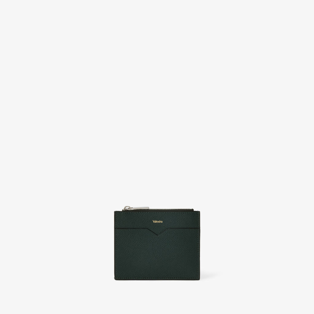 Card Holder 8CC with Zip - Valextra Green - Vitello VS - Valextra - 4