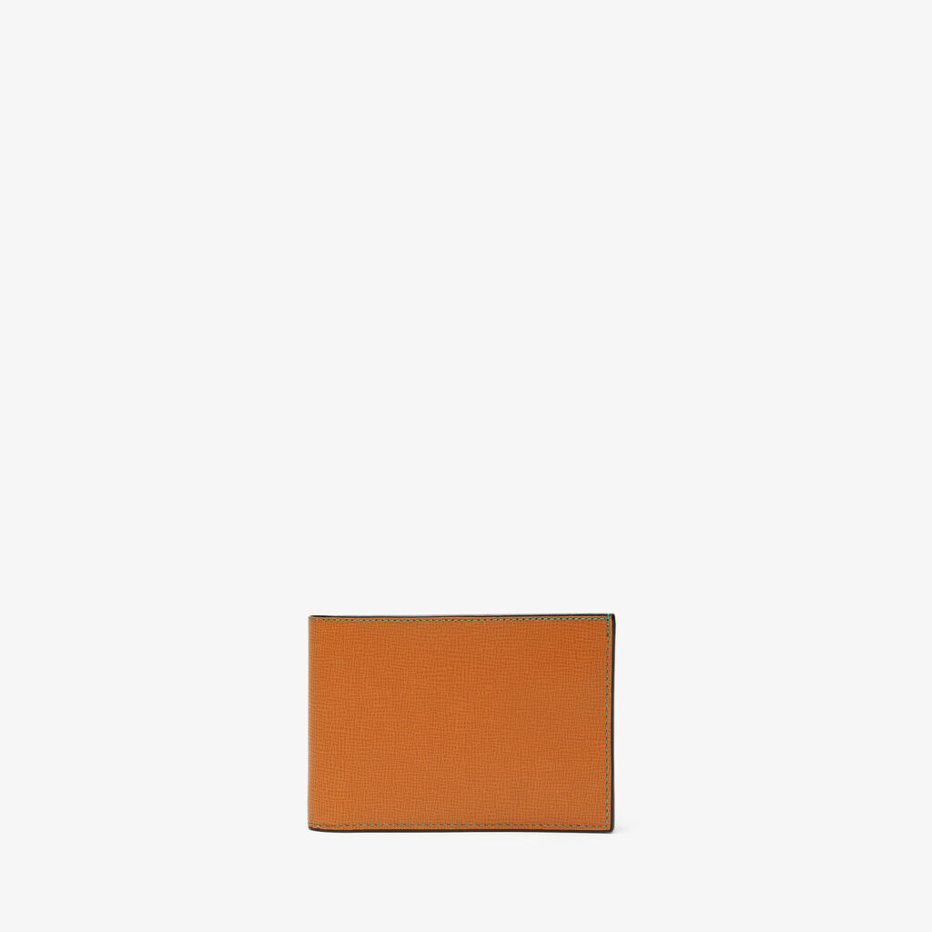 Bifold 14cc Wallet - Havana Brown - Pavè calf leather - Valextra - 1