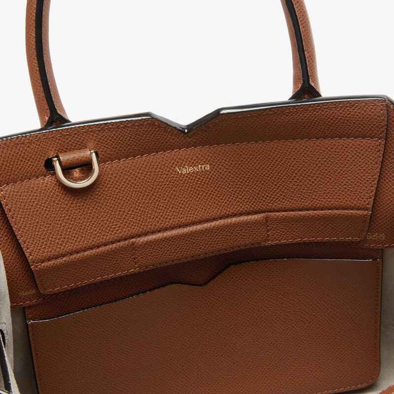 Milano Two Handles Mini Bag - Chocolate Brown - Millepunte Soft calf leather - Valextra - 2