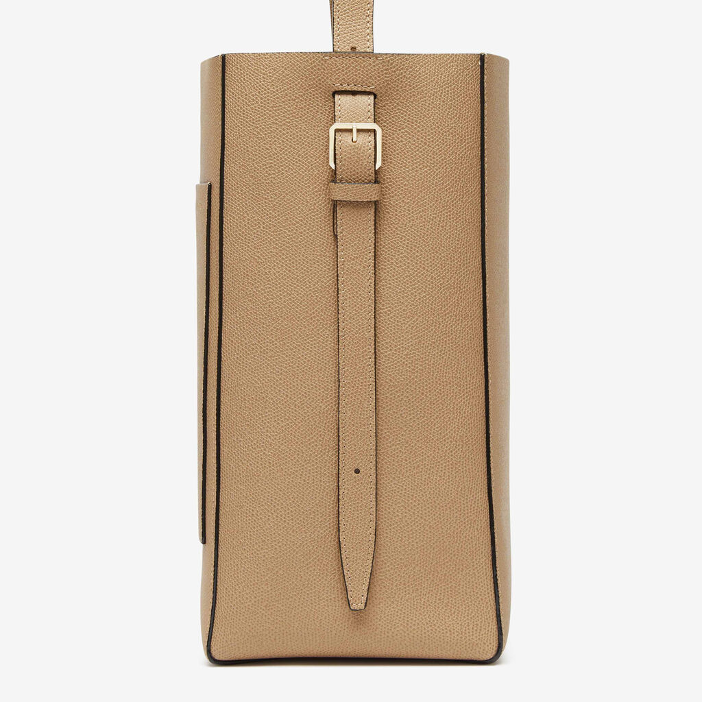 Soft Bucket Medium Bag - Cashmere Beige - Vitello VS - Valextra - 3