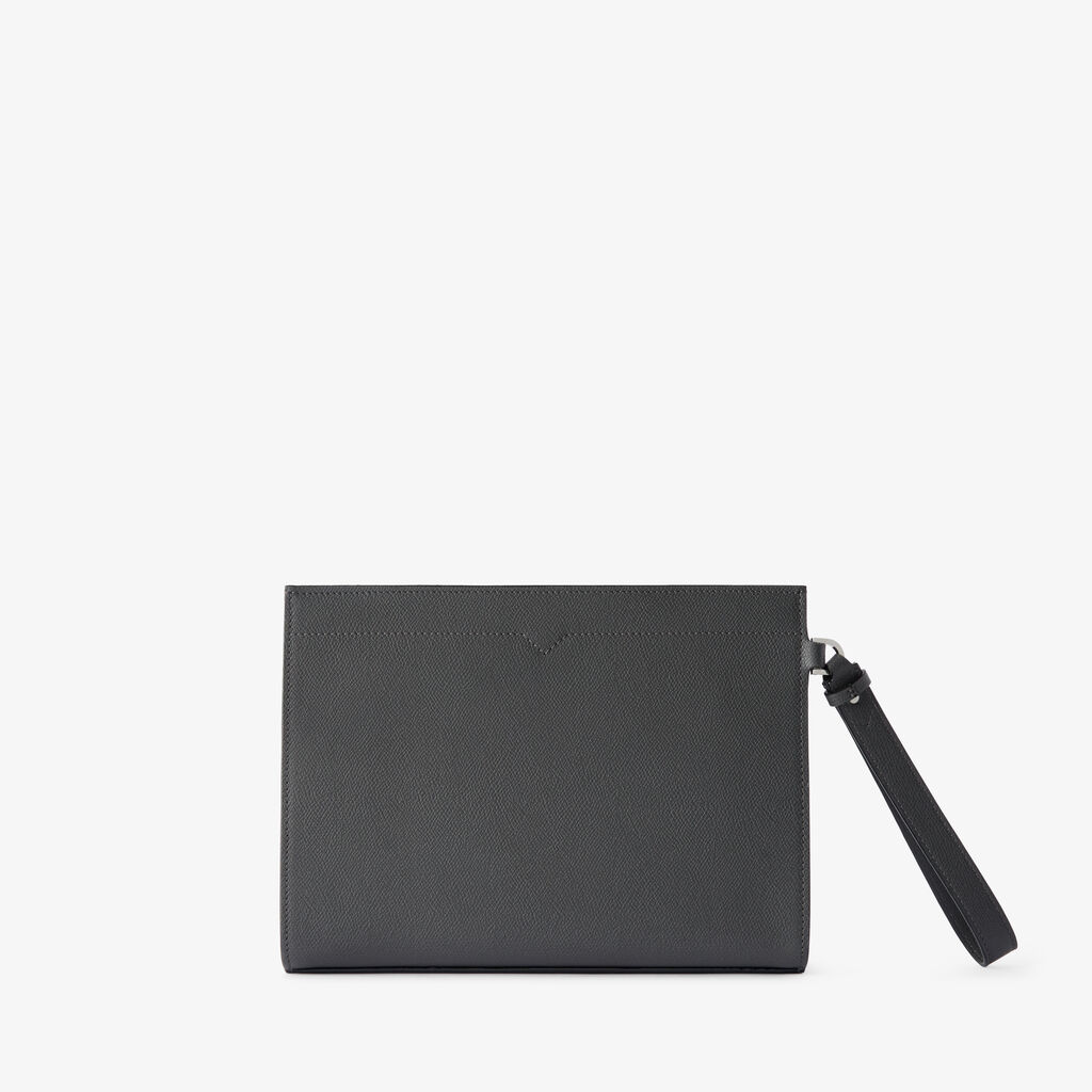 V-Line Document Holder - Smokey Grey - Millepunte calf leather - Valextra - 4