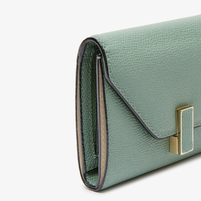 Iside Fold Wallet - Eucalyptus Green - Millepunte calf leather - Valextra - 3