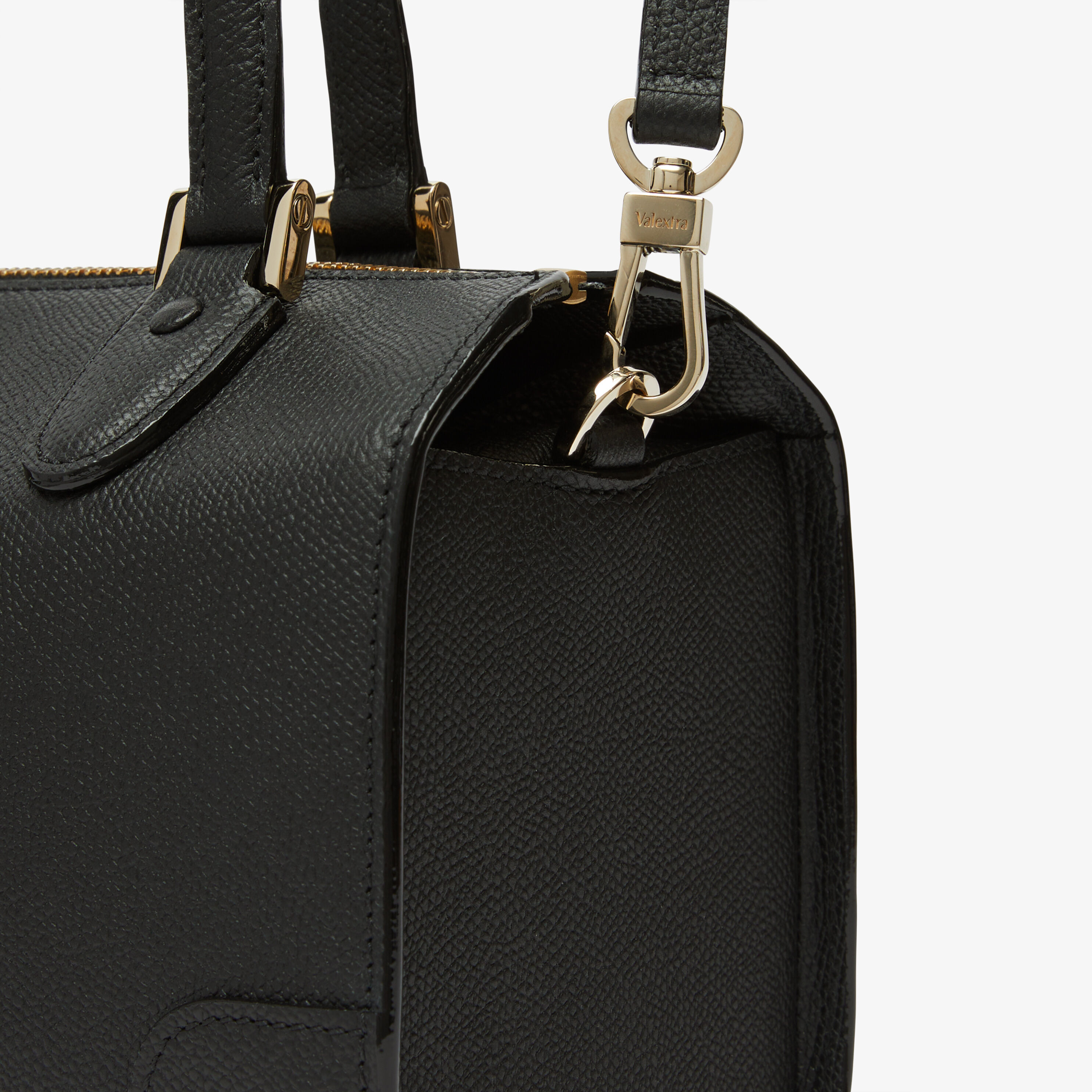 Borsa bauletto Mini elegante in Pelle Nera Valextra Babila