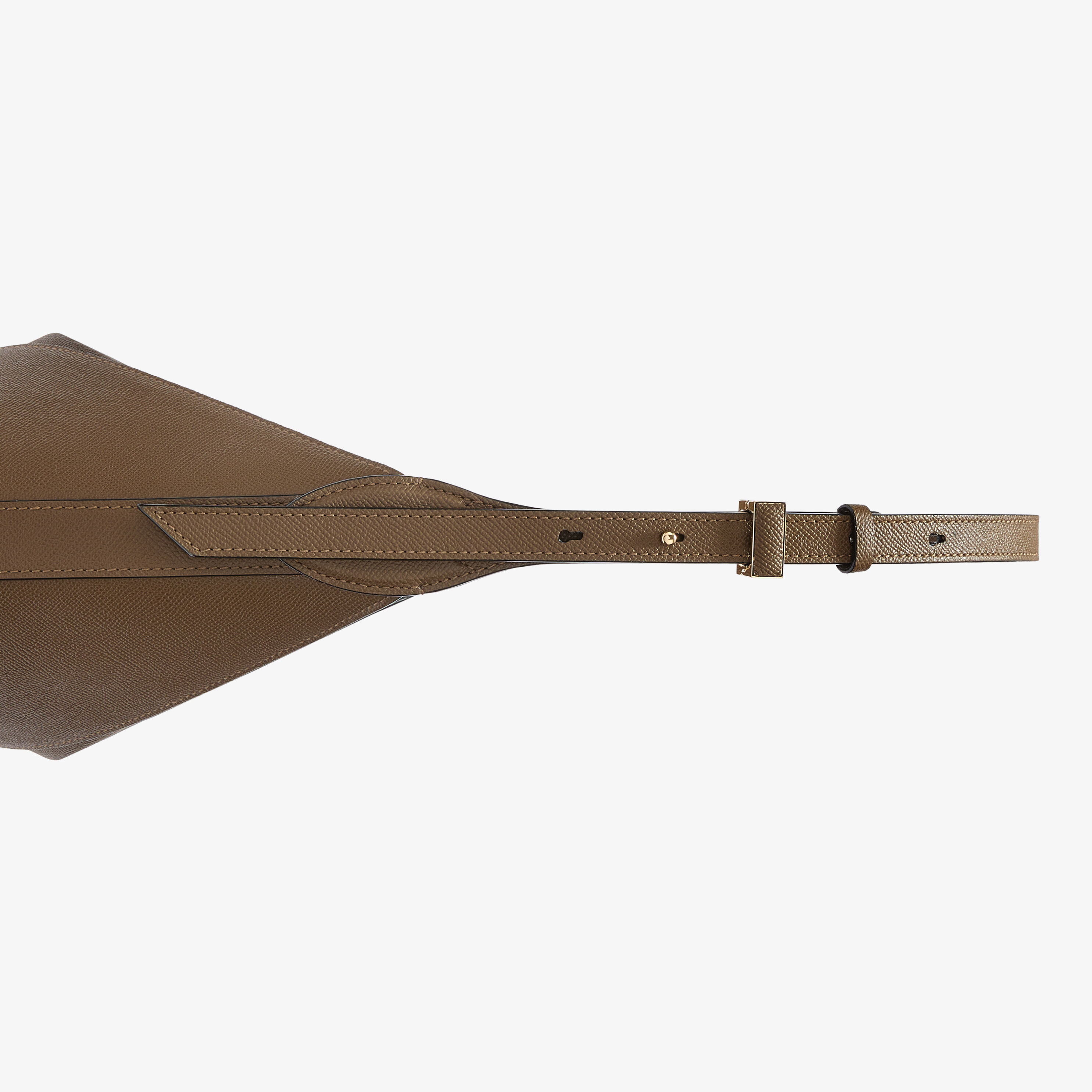 Women's Khaki Brown Luxury Leather Hobo Mini Bag | Valextra Vivi