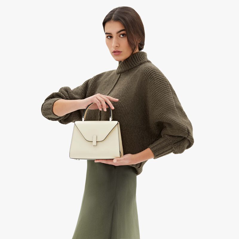 Iside Palmellato Top Handle Mini Bag - Pergamena White - Palmellato calf leather - Valextra - 2
