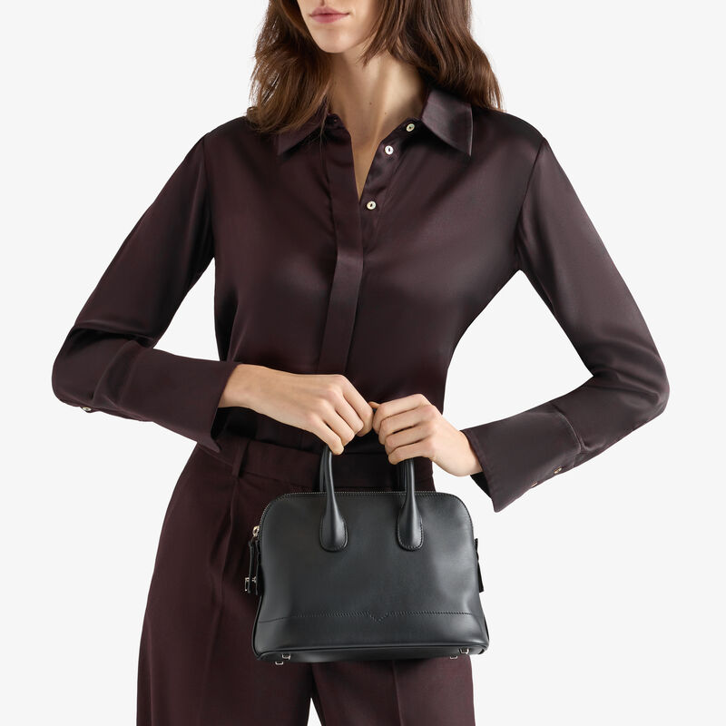 MyLogo Sublime Bowling Mini Bag - Black - Sublime smooth leather - Valextra - 3