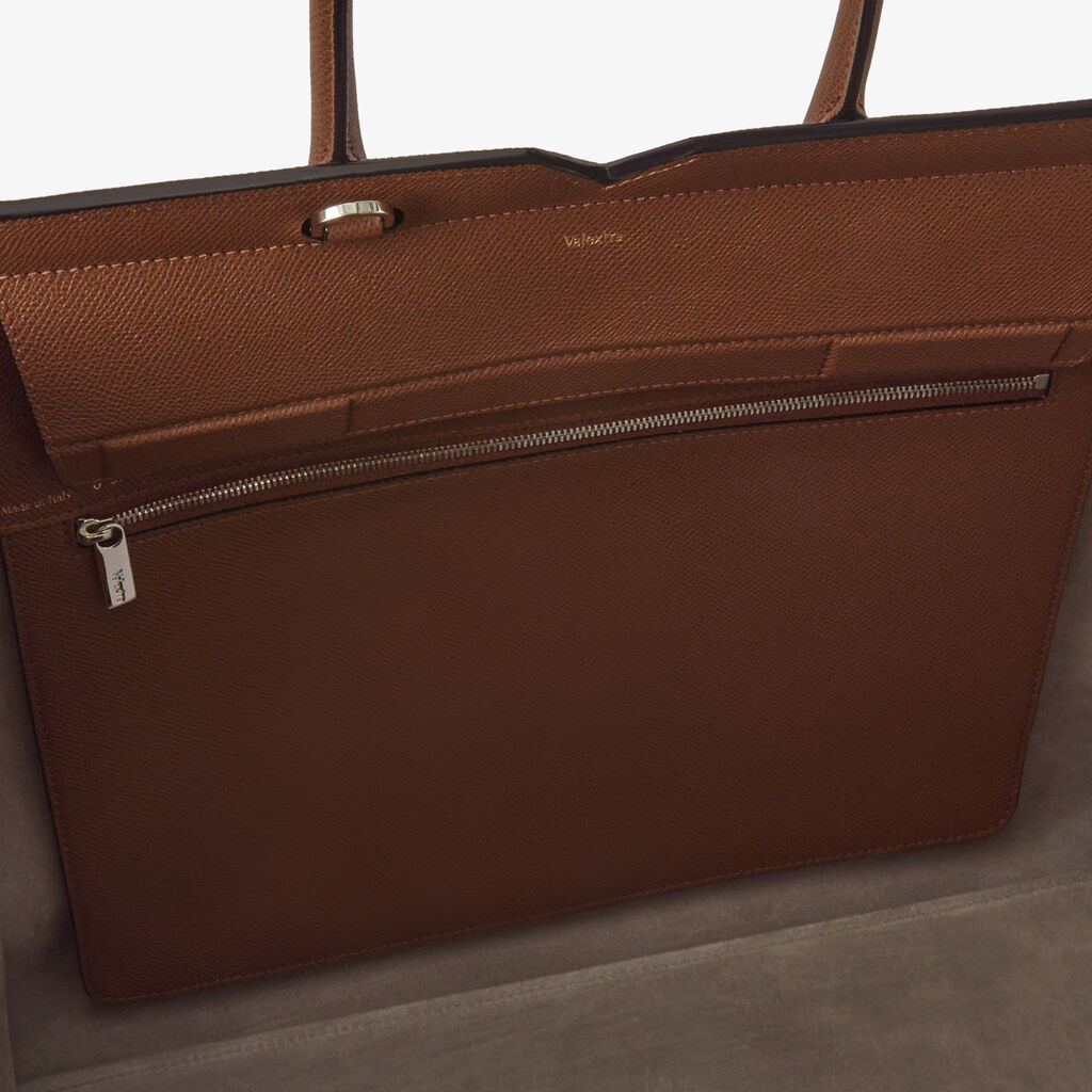 Borsa a due manici Milano Grande - Marrone Cioccolato - Vitello Millepunte Soft - Valextra - 6