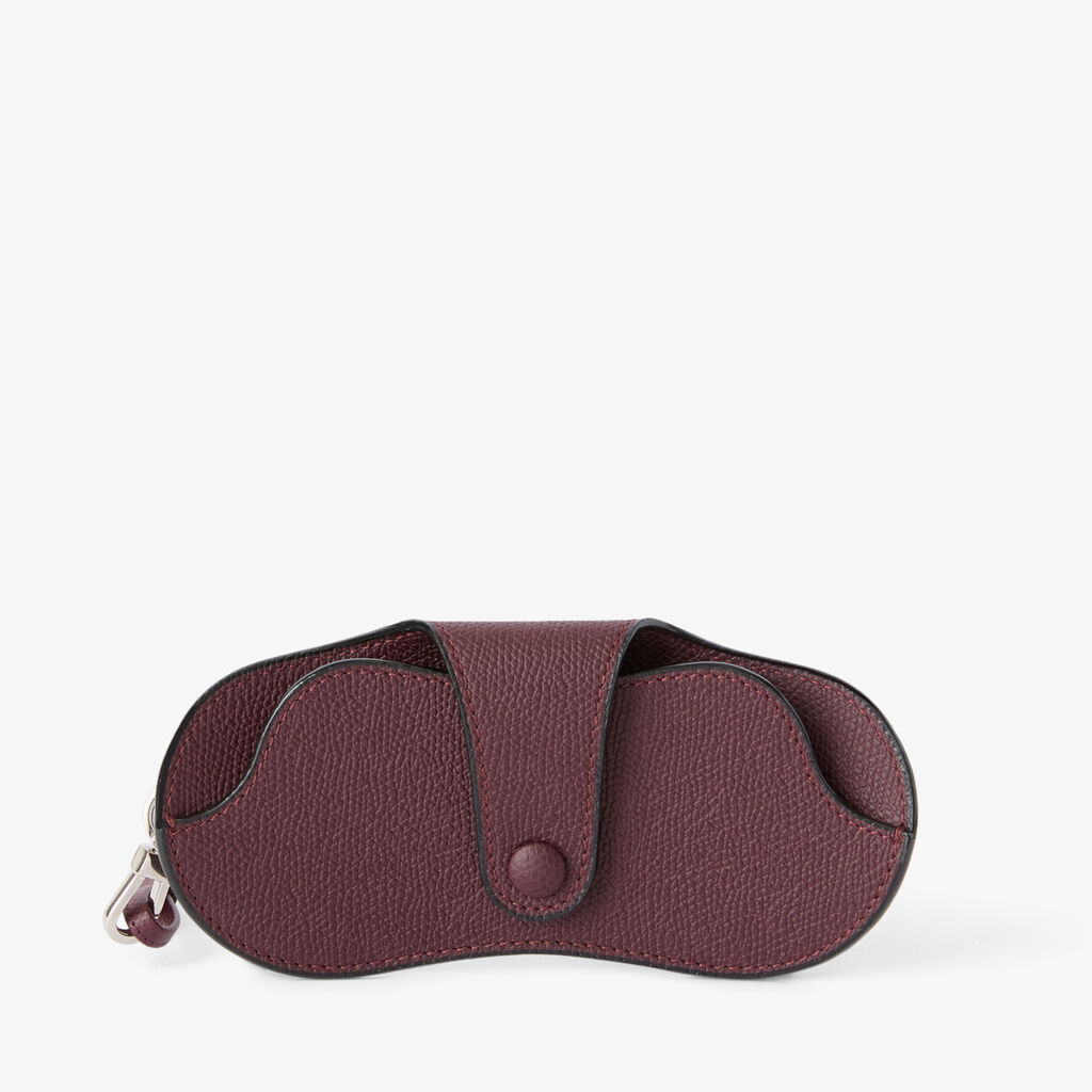 Glasses Case with Lanyard - Claret Red - Millepunte calf leather - Valextra - 5