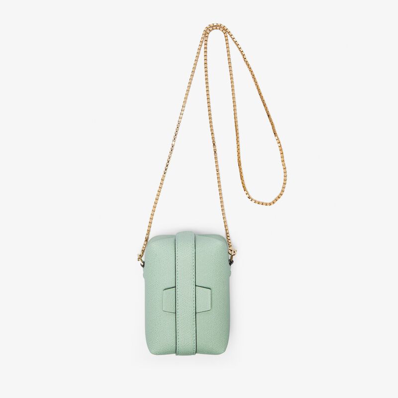 Borsa a tracolla tric trac nano - Verde Acqua - Pelle di vitello Millepunte - Valextra - 1