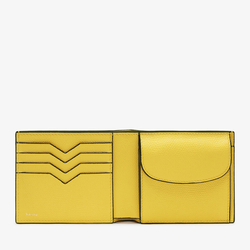 Wallet 4Cc With Coin Holder - Yellow - Millepunte calf leather - Valextra - 4