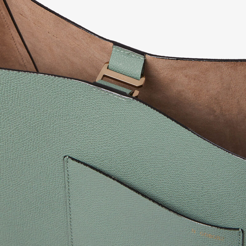 Soft Bucket Medium Bag - Eucalyptus Green - Millepunte calf leather - Valextra - 5