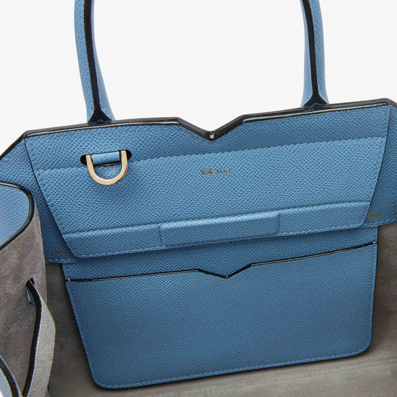 Milano Two Handles Mini Bag - Nebula Blue - Millepunte Soft calf leather - Valextra - 3