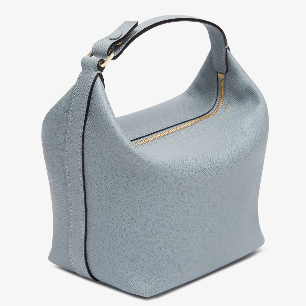 Mochi Top Handle Mini Bag - Niagara Blue - Vitello Millepunte Soft - Valextra - 5