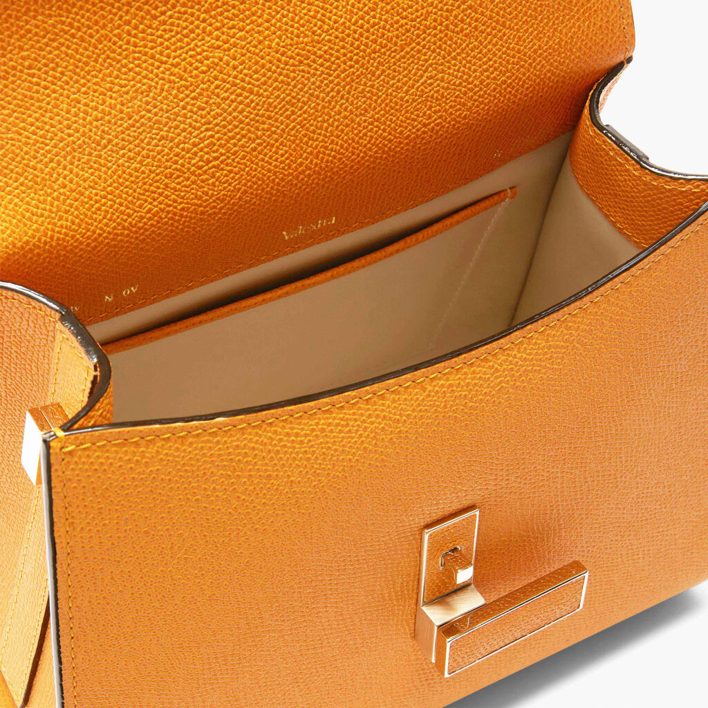 Iside Top handle mini bag - Saffron Yellow - Vitello VS - Valextra - 3