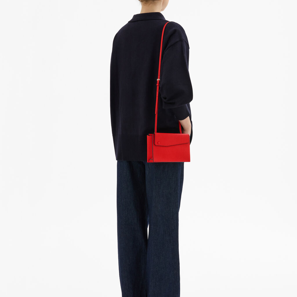 Pocket Slim crossbody bag - Crimson Red - Vitello VS - Valextra - 2