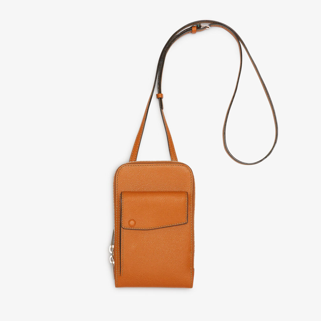 Crossbody Phone case - Havana Brown - Vitello VS - Valextra - 1